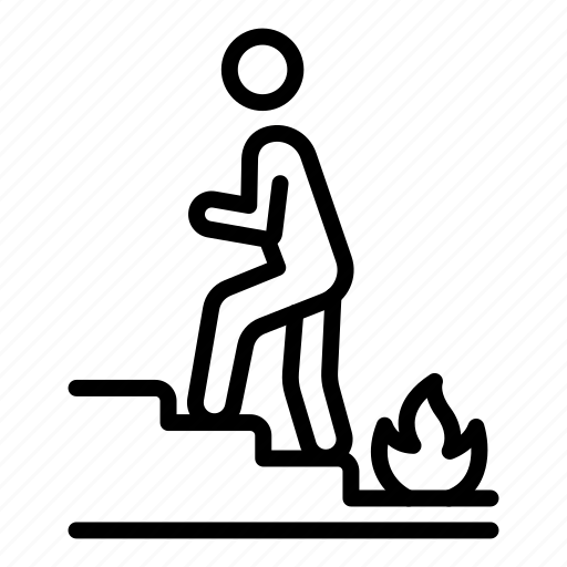 Stairs, human, evacuation icon - Download on Iconfinder