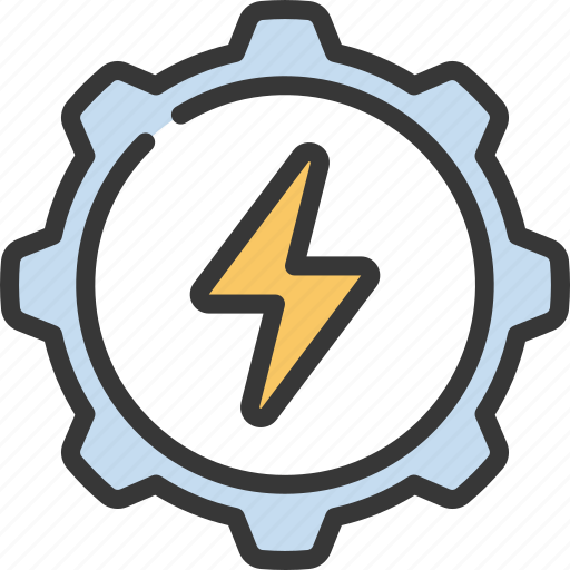 Electric, management, energy, cog, gear icon - Download on Iconfinder