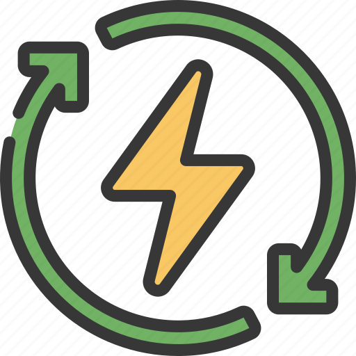 Reused, power, energy, electric, recycle icon - Download on Iconfinder