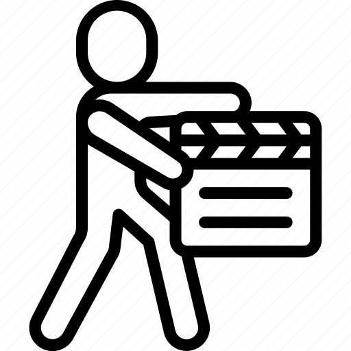 Person, with, clapper, board, people, stickman, film icon - Download on Iconfinder
