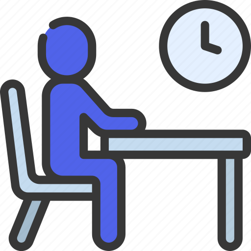 At, desk, with, clock, people, stickman, working icon - Download on Iconfinder