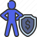 financial, protection, person, people, stickman, shield