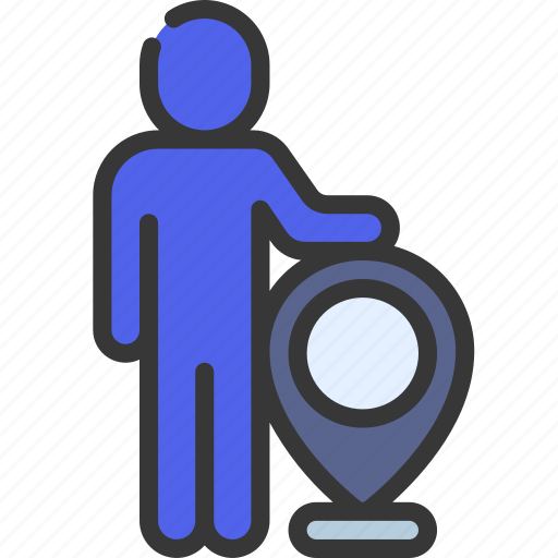 Location, pin, person, people, stickman, locate icon - Download on Iconfinder