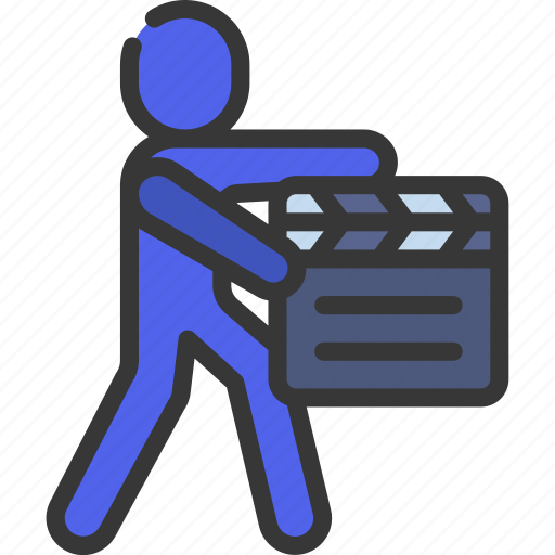 Person, with, clapper, board, people, stickman, film icon - Download on Iconfinder