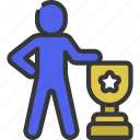 person, with, trophy, people, stickman, award