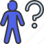 question, person, people, stickman, asking 