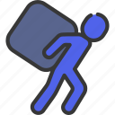 parcel, person, carrying, box, people, stickman, delivery