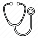 stethoscope, vector, thin, isolated