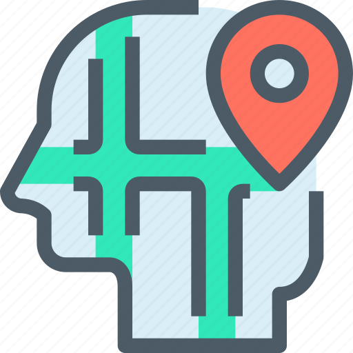 Gps, head, human, location, map, mind, thinking icon - Download on Iconfinder