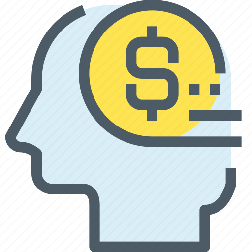 Business, coin, head, human, mind, money, thinking icon - Download on Iconfinder