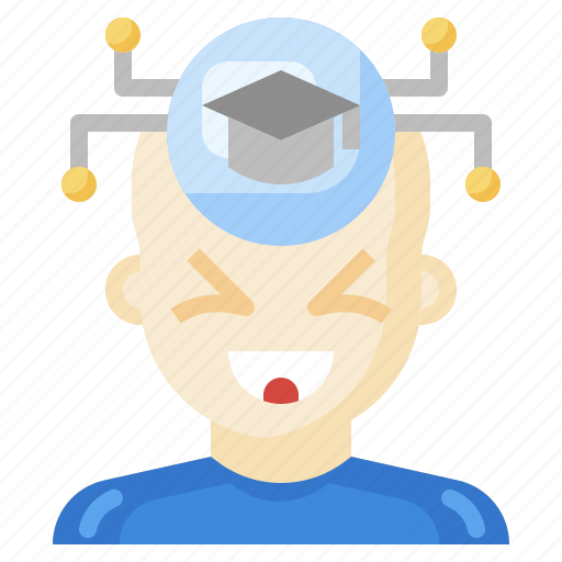 Mortarboard, thinking, education, head, study icon - Download on Iconfinder