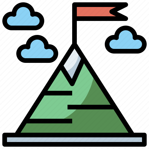 Achievement, flag, flags, goal, landscape, mission, mountain icon - Download on Iconfinder