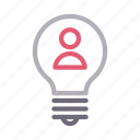 bulb, creative, idea, profile, user