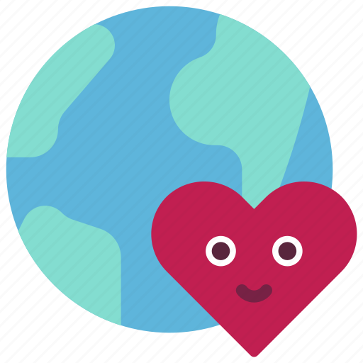 Earth, love, charity, philanthropy, world, heart icon - Download on Iconfinder