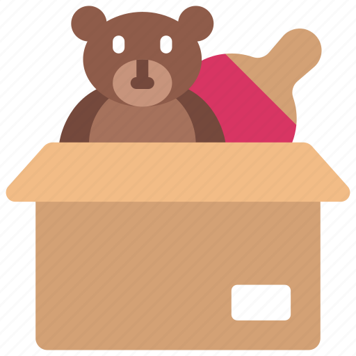 Toys, donation, box, charity, philanthropy, kids icon - Download on Iconfinder