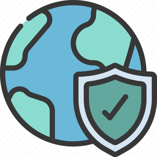 Protected, earth, charity, philanthropy, shield, globe icon - Download on Iconfinder