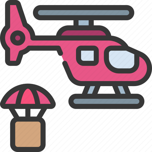 Supply, drop, helicopter, charity, philanthropy, chopper icon - Download on Iconfinder