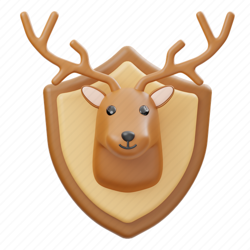 Hunting, trophy, hunting trophy, head, decoration, trophy cup, hunting award 3D illustration - Download on Iconfinder