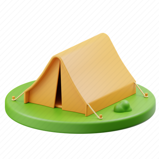 Tent, camp, outdoor, adventure, travel, vacation, camping 3D illustration - Download on Iconfinder