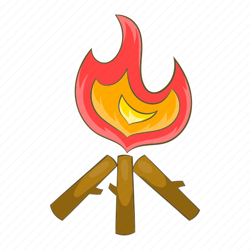 Bonfire, campfire, cartoon, firewood, flame, hot, hunt icon - Download on Iconfinder