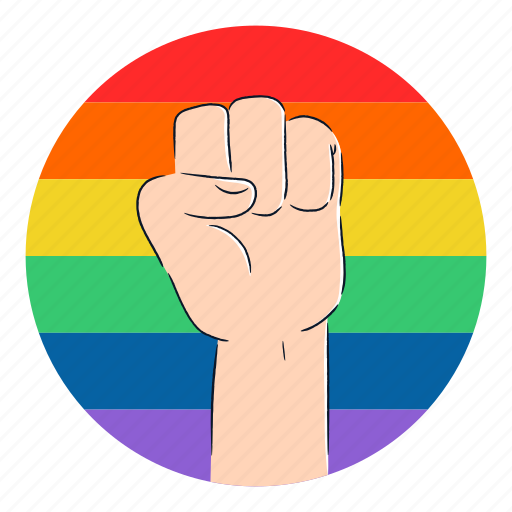 Fist, rainbow, lgbt, gay, pride, love illustration - Download on Iconfinder