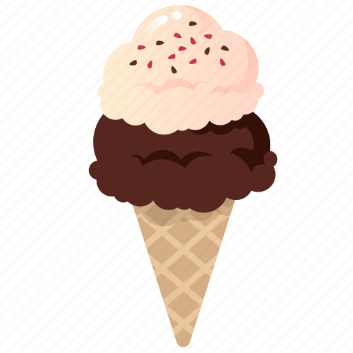 Cone, dessert, food, frozen, ice cream, scoops icon - Download on Iconfinder