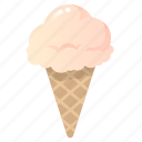 cone, dessert, food, frozen, ice cream, vanilla