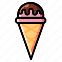 chocolate, cone, dessert, sweet, ice cream