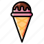 chocolate, cone, dessert, sweet, ice cream 