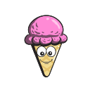 cartoon, cone, cream, emoji, ice