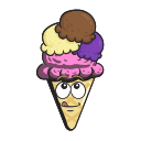 cartoon, cone, cream, emoji, ice 
