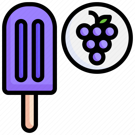 Grape, ice, cream, taste, fruit, cup, stick icon - Download on Iconfinder