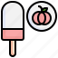 peach, ice, cream, taste, fruit, cup, stick, sweets 