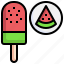 watermelon, ice, cream, taste, fruit, cup, stick, sweets 