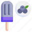 blueberry, ice, cream, taste, fruit, cup, stick, sweets 