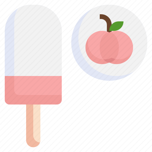 Peach, ice, cream, taste, fruit, cup, stick icon - Download on Iconfinder