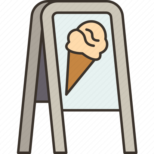 Board, ice, cream, shop, sign icon - Download on Iconfinder