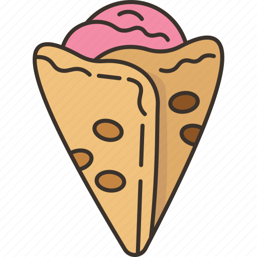 Crepe, cone, dessert, gourmet, delicious icon - Download on Iconfinder