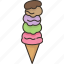 ice, cream, tower, scoop, dessert 