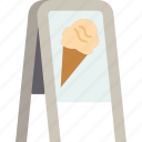 board, ice, cream, shop, sign