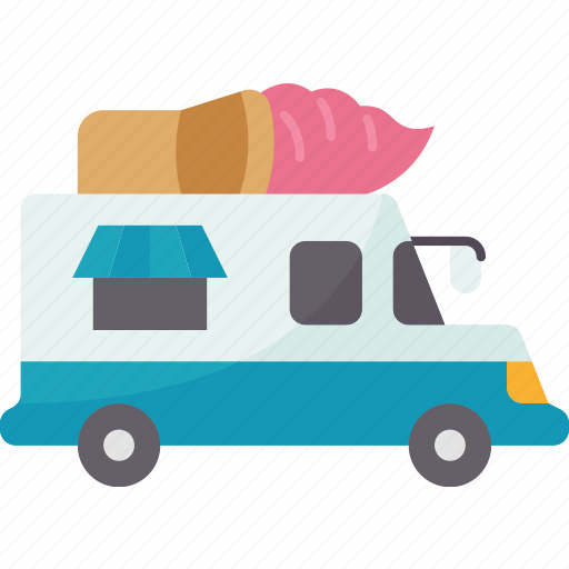 Ice, cream, truck, sell, street icon - Download on Iconfinder
