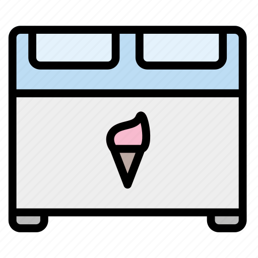 Freezer, ice cream shop, ice cream, food and restaurant, desert, sweet icon - Download on Iconfinder