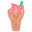 cream, dessert, emoji, face, food, ice, icecream