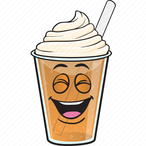 Cartoon, coffee, cup, emoji, iced, plastic icon