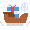 sleigh, winter, sledge, santa, gifts, christmas, claus