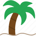 tree, island, palm, vacation