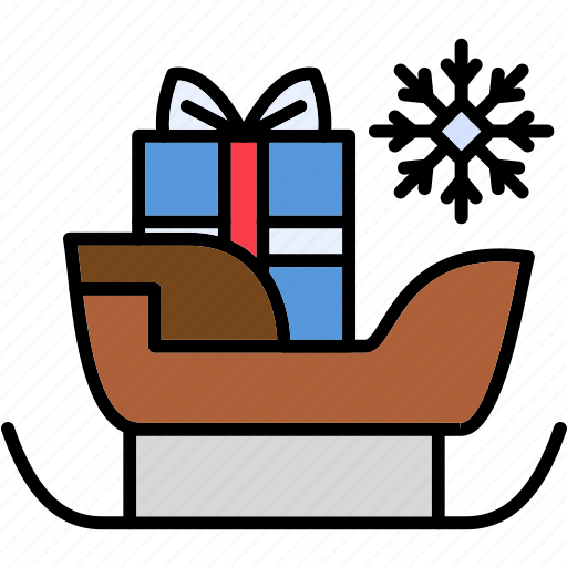 Sleigh, winter, sledge, santa, gifts, christmas, claus icon - Download on Iconfinder