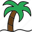 tree, island, palm, vacation 