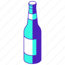 beer, bottle, isometric, drink, beverage, alcohol