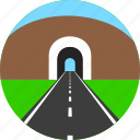 asphalt, highway, horizon, mountain, road, tunnel, way